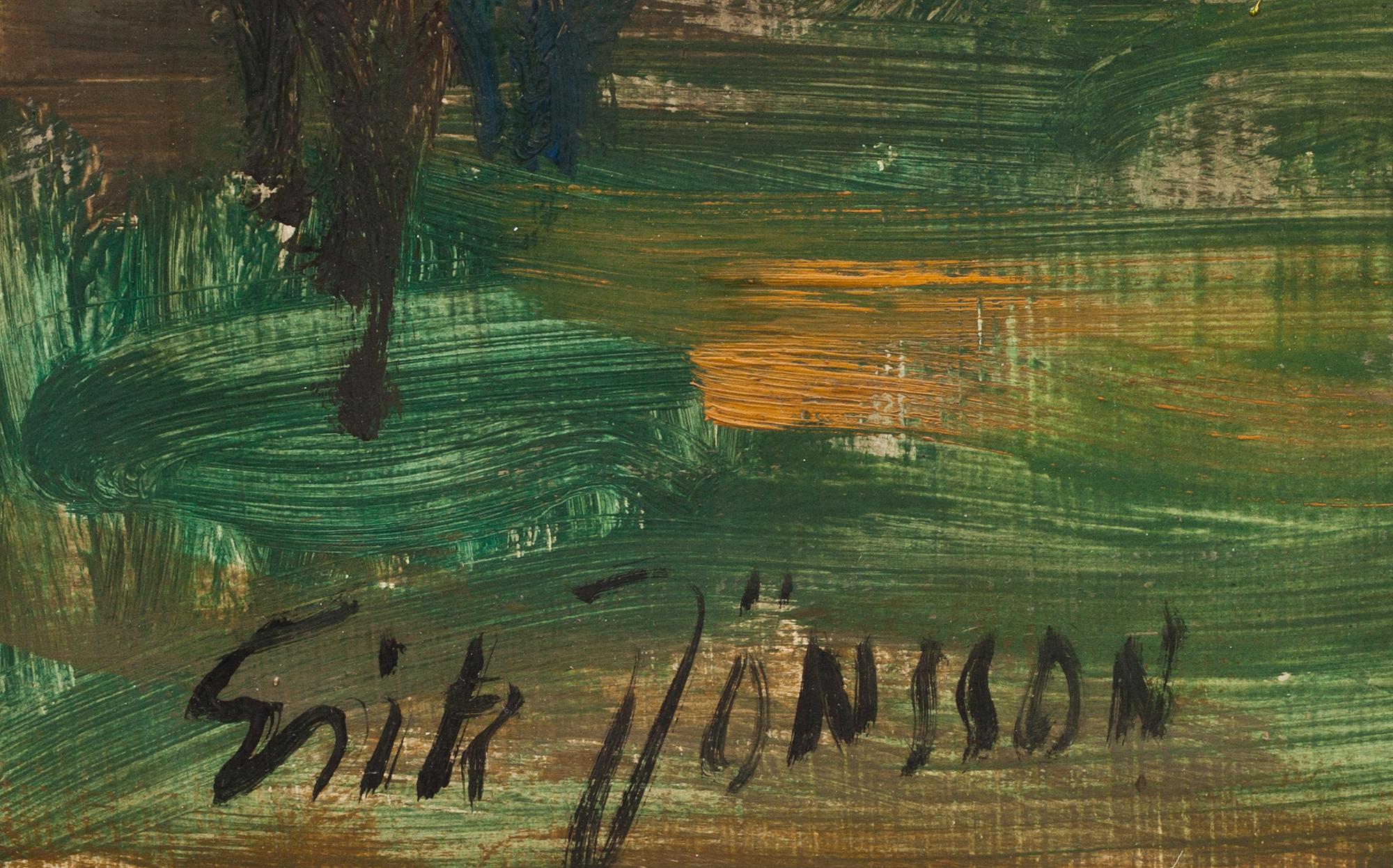 ERIK JÖNSSON, olja på pannå, signerad.