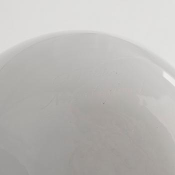 Oiva Toikka, two "Black Male and Female Eider" glass birds, signed O. Toikka Nuutajärvi.