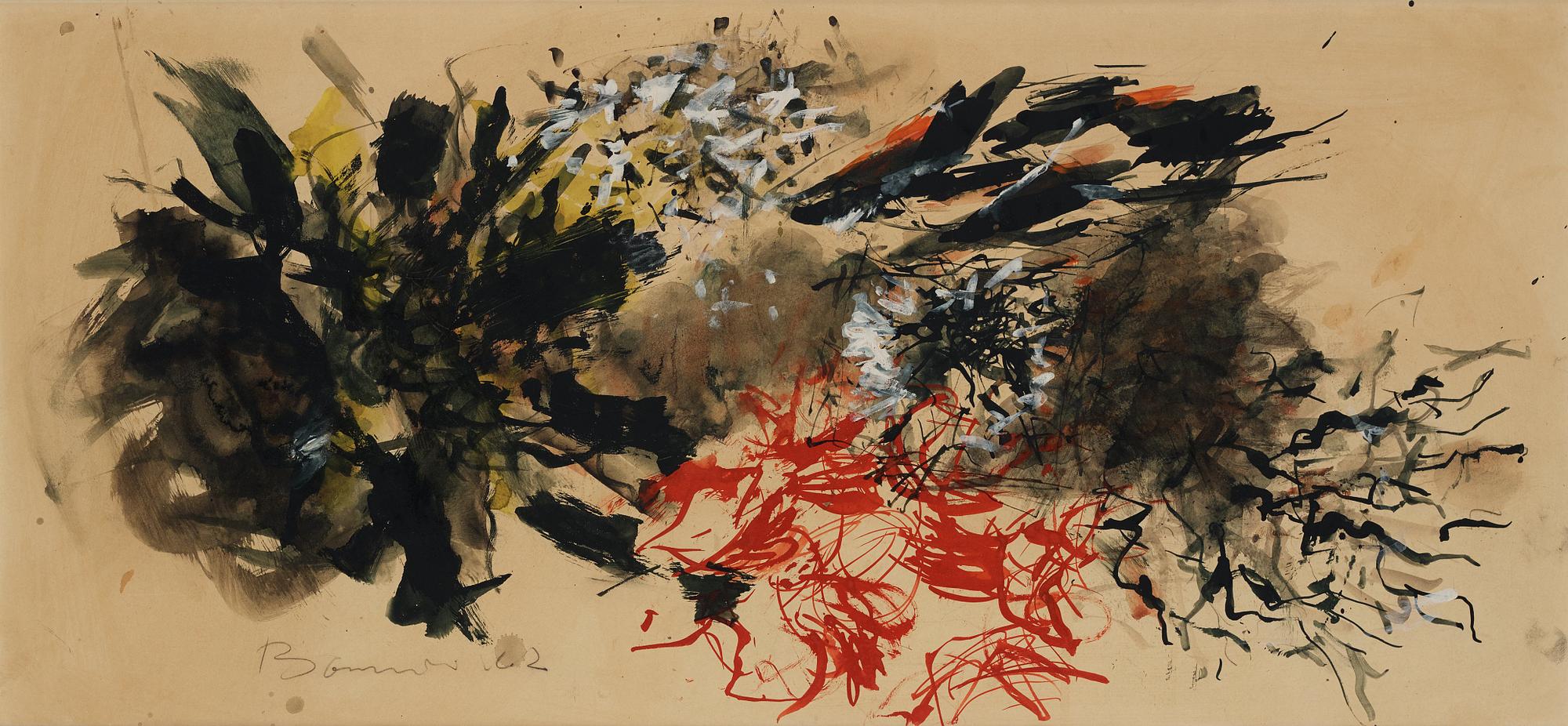 OLLE BONNIÉR, mixed media on paper, signed and dated -62.