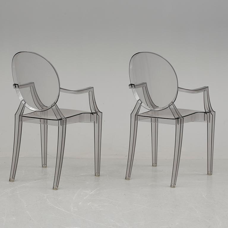 KARMSTOLAR, ett par, "Louis Ghost", Philippe Starck för Kartell.