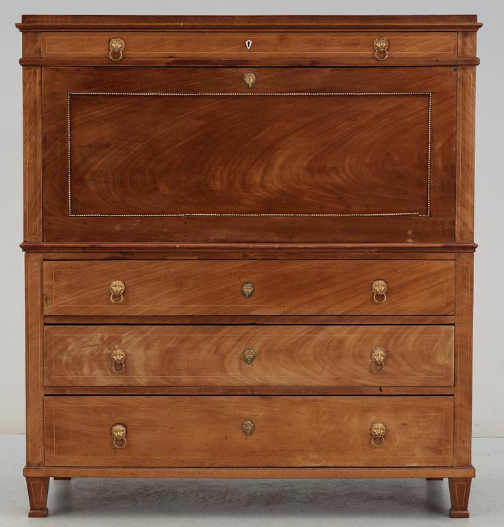 A Swedish Empire secretaire by J. P. Berg.