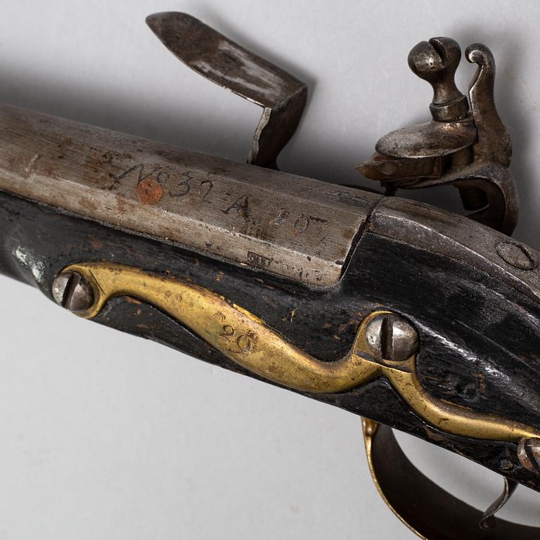 A Danish flintlock pistol 1751 pattern.