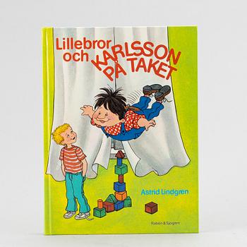 BOK, "Lillebror och Karlsson på taket", Signerad samt stenograferad.
