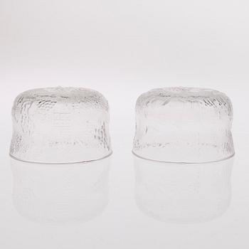 GLASSKÅLAR, 10 delar "Fauna", Oiva Toikka, Arabia/Nuutajärvi, 1970/80-tal.