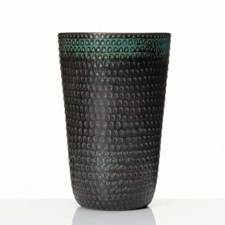 Stig Lindberg, a stoneware vase, Gustavsberg studio, Sweden 1961.