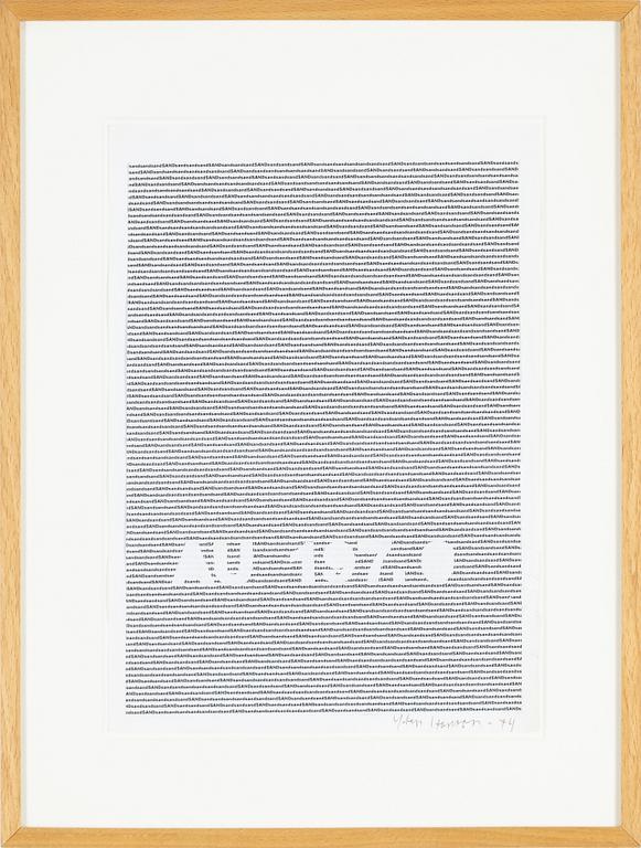 Sten Hanson, collage on paper, signed and dated -74.