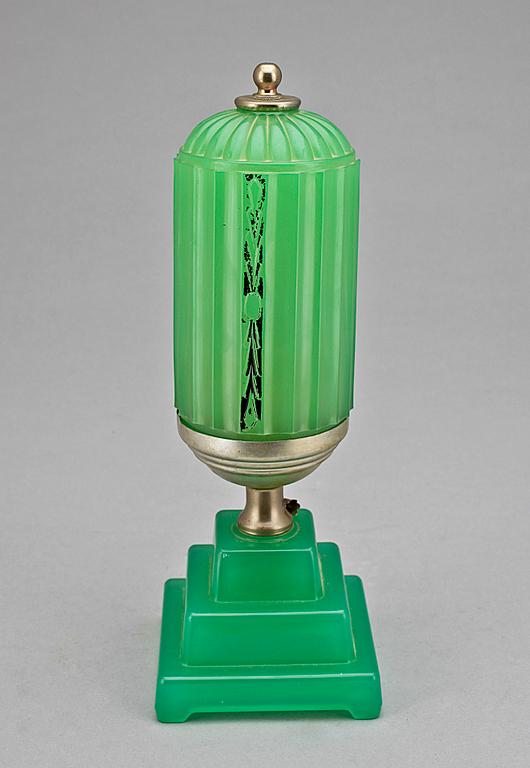 BORDSLAMPA, glas, Art Deco, 1930/40-tal.