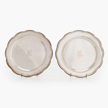 A set of ten silver plates. Turku 1938-1980.