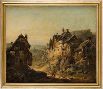 PETER JOSEPH MINJON, tillskrivna, olja på uppfodrad duk, ett par, bär signatur P.J. Minjon samt datering 1864 resp 186?.