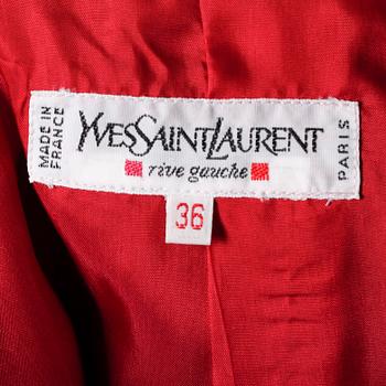 YVES SAINT LAURENT, a red wool jacket.