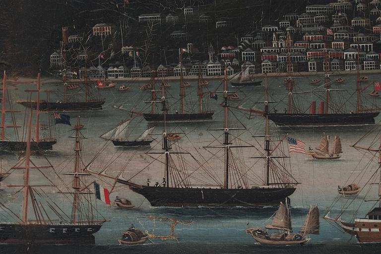 An oil painting of Hong Kong by an anonymous artist, Qing dynasty, 19th Century.