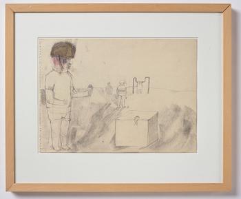 Iris Smeds, pencil and chalk on paper, signed and dated 2007.