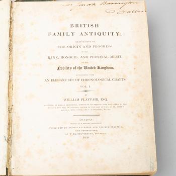 BRITISH FAMILY ANTIQUITY, 2 volumes, By William Playfair esq, London 1809.