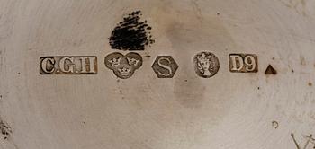 BÄGARE, 3 st, silver, bl a GAB och CG Hallberg, 1952-66. Tot 832 g.