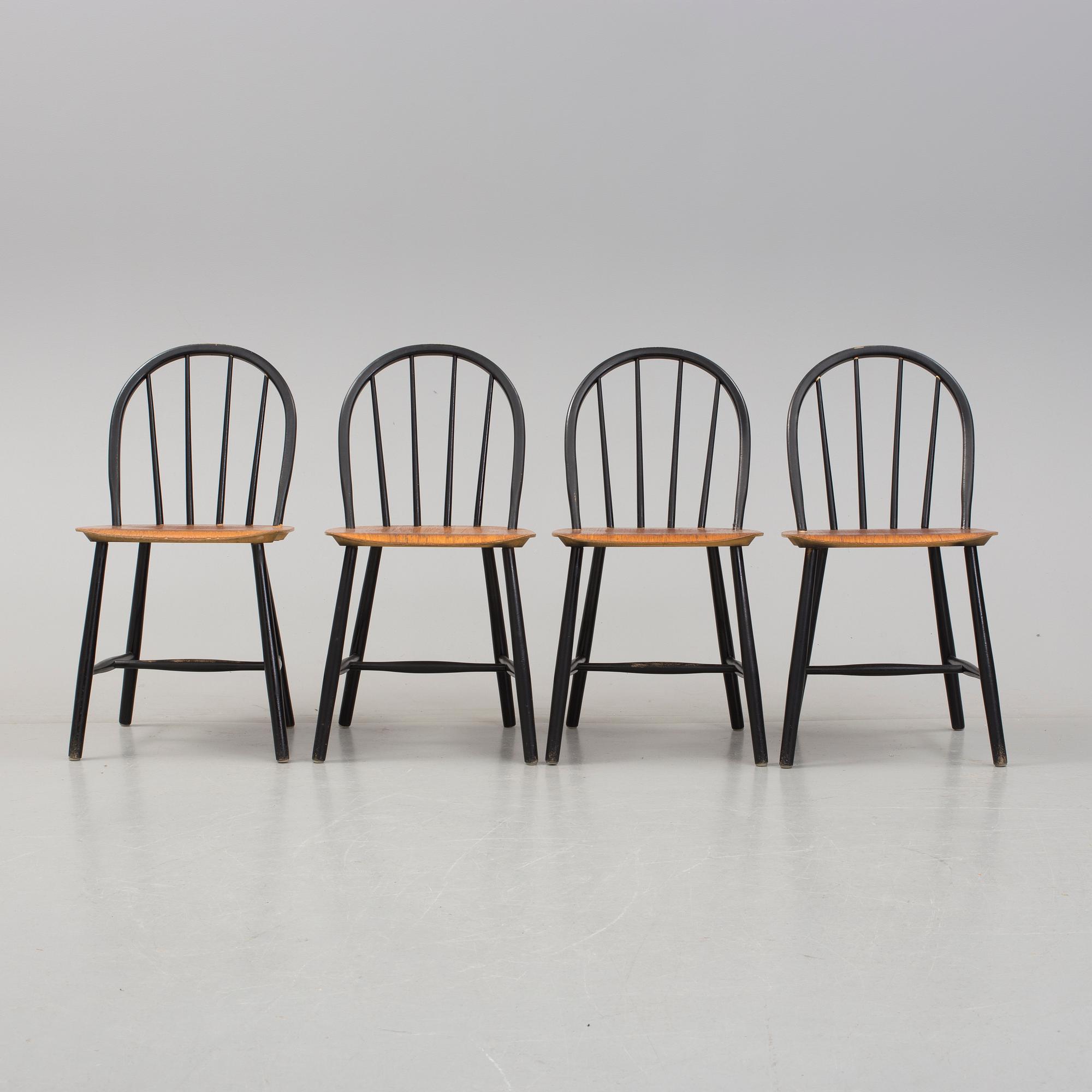 STOLAR, 4 st, "Fanett", Ilmari Tapiovaara, Edsbyverken, 1950-tal.