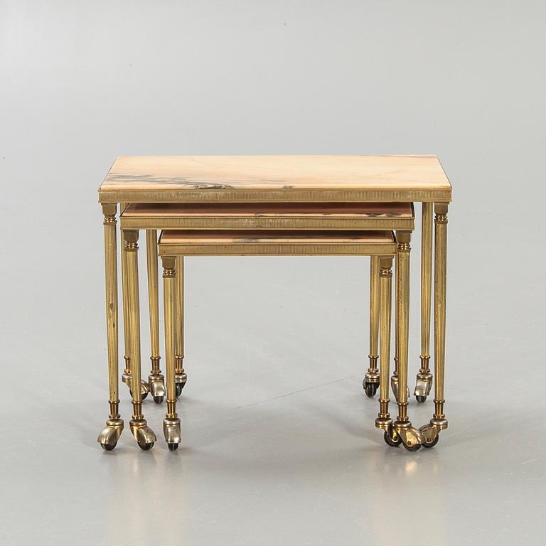 A 3 pcs nesting table later part of the 20th century.