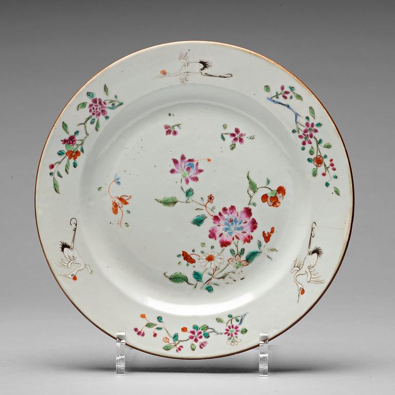 Ten famille rose plates, Qing dynasty. Qianlong (1736-95).