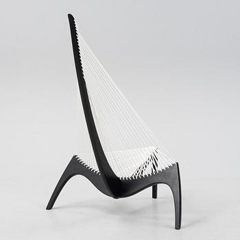Jørgen Høvelskov, a 'Harp Chair' easy chair,  Christensen & Larsen, Copenhagen, Denmark, 1970's-80-'s.