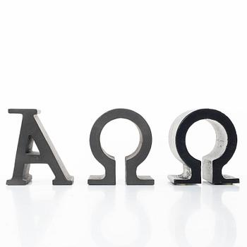 Josef Frank, Bookends, 3 pieces, "Alfa Omega", Firma Svenskt Tenn.