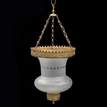 An empire ceiling light, early part of the 19t century.