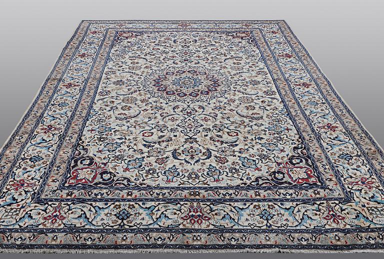 A carpet, Nain, so called 9 laa, part silk, ca 360 x 240 cm.