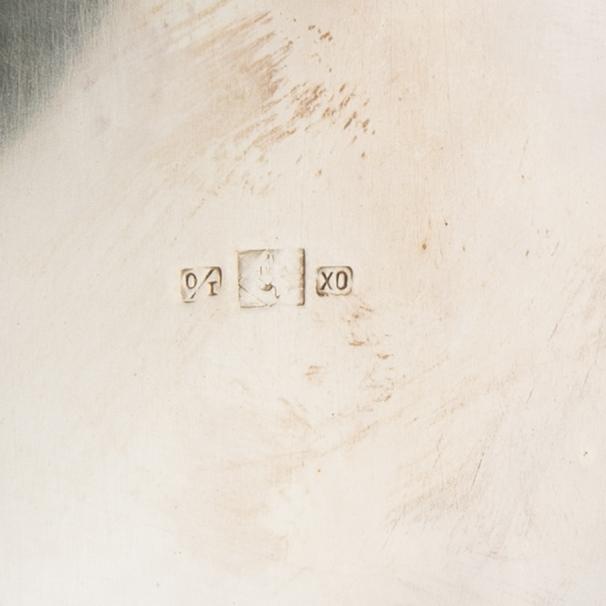 Two henkelskålar in silver-plated metal from the early 20th century, one marked Wurtembergische Metalwarenfabrik, Art Nouveau.