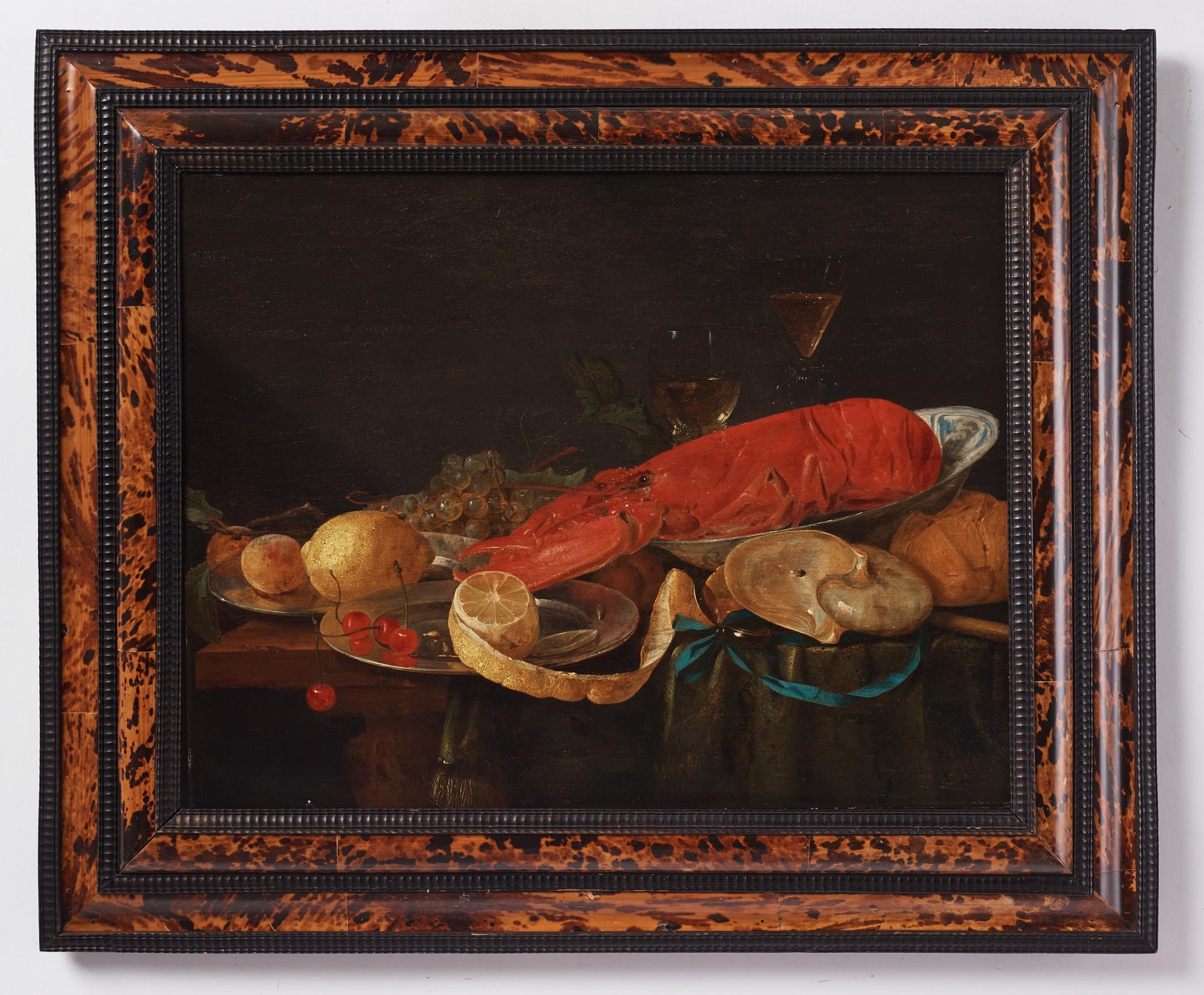 Pieter van Overschie (van Overschee), attributed to, Still Life with Lobster, Nautilus Shell, Wanli dish, and Lemon.