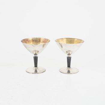 Folke Arström, cocktailglas, 10 st, nysilver, GAB.