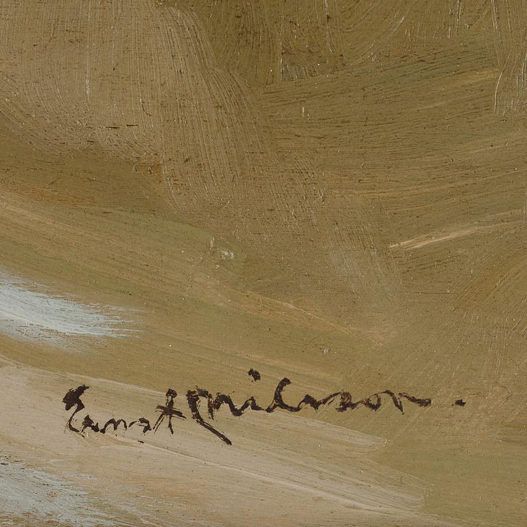 ERNST NILSSON, olja på pannå, signerad.