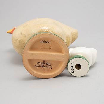 Lisa Larson, two stoneware figurines, K-studion, Gustavsberg.