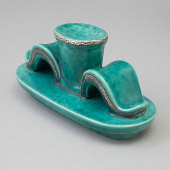 WILHELM KÅGE, an 'Argenta' stoneware  lidded vase from Gustavsberg, 1948.