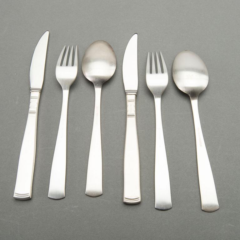 A Swedish 20th century silver set of 18 pcs of Rosenholm Cutlery, mark of GAB Stockholm 1990-tal total weight ca 852 gr.