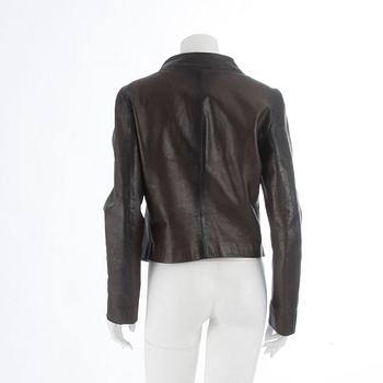 MARTIN MARGIELA, a dark brown leather jacket, size 42.