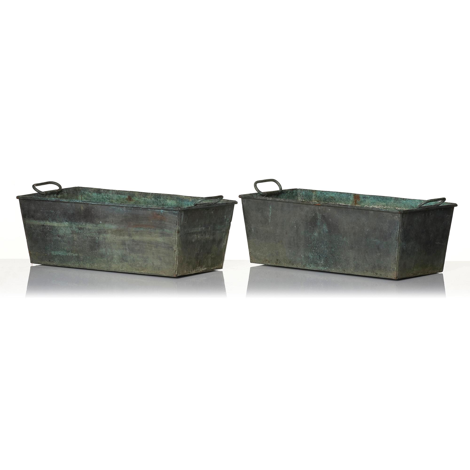 Swedish Grace, a pair of bronze planters, 1920s-1930s.