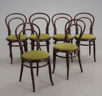 STOLAR, 6 st, stämpelmärkta Thonet.