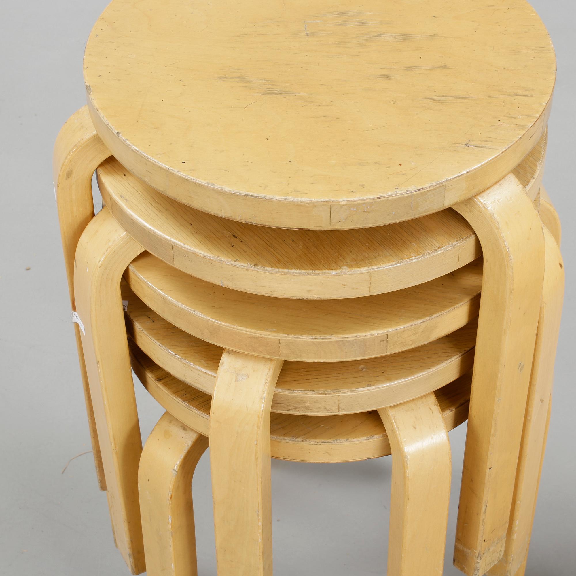 PALLAR, 6 st, "modell 60", Alvar Aalto, 1900-tal.