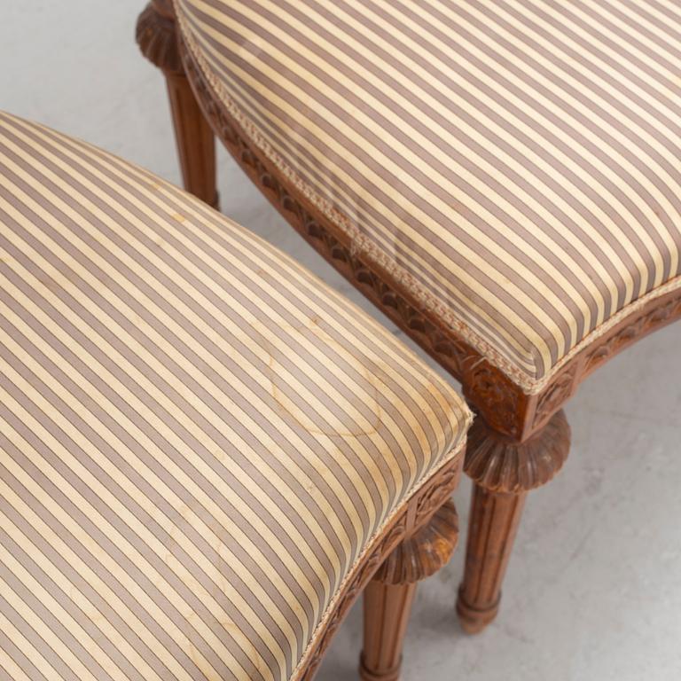 Four Gustavian style chairs, second part of the 20th century.