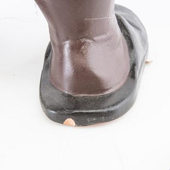 Gnome with lantern Heissner Germany second half of the 20th century painted terracotta.