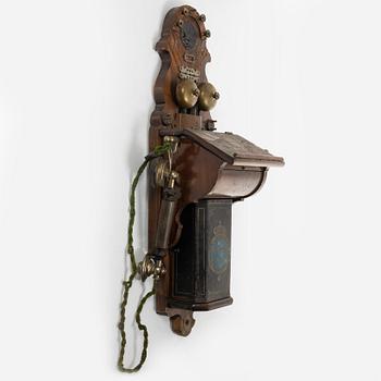 A wall mounted telephone, L.M. Ericsson, Stockholm, early 20th century.