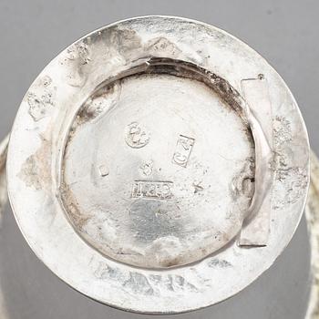 Three Swedish 19th century silver beakers.