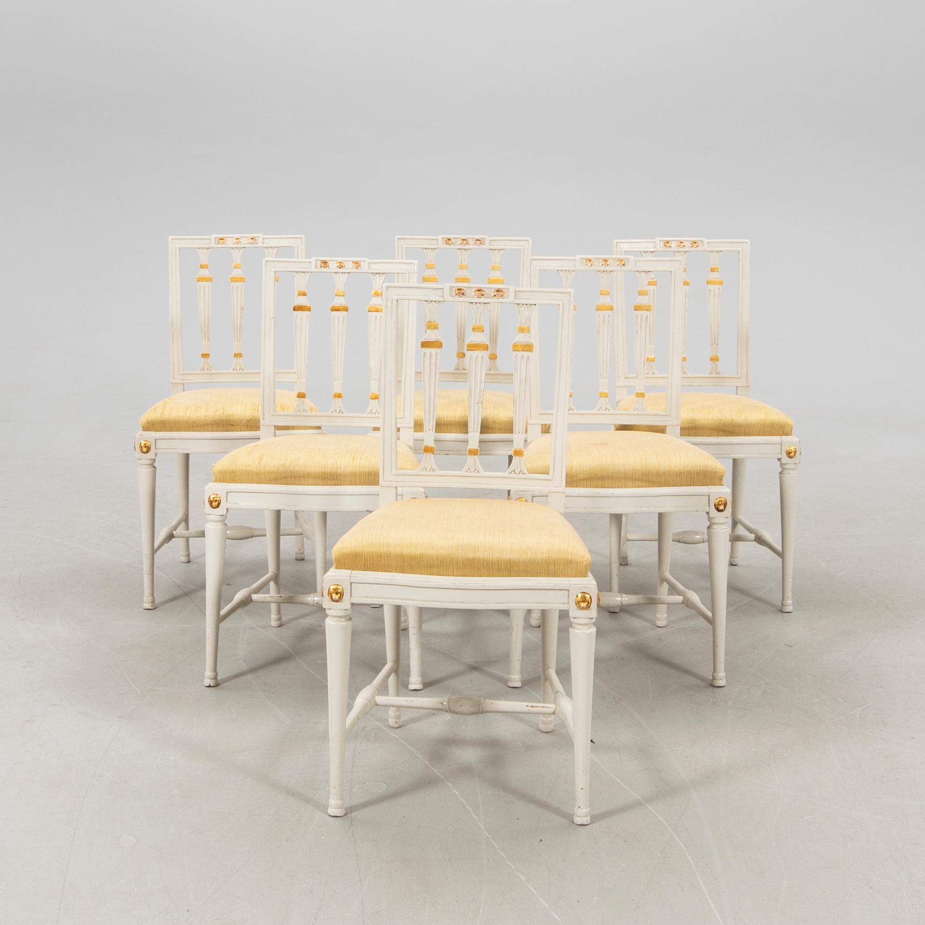 Stolar, 6 st., Sengustavianska Lindomearbeten 1800-talts början.