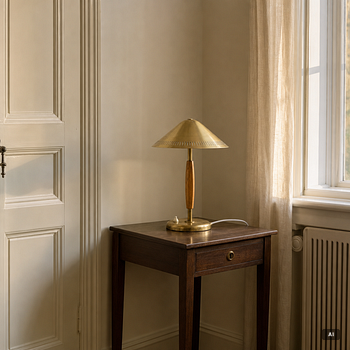 Harald Notini, a model 15296 table lamp, Arvid Böhlmarks Lampfabrik, Stockholm, 1940s.