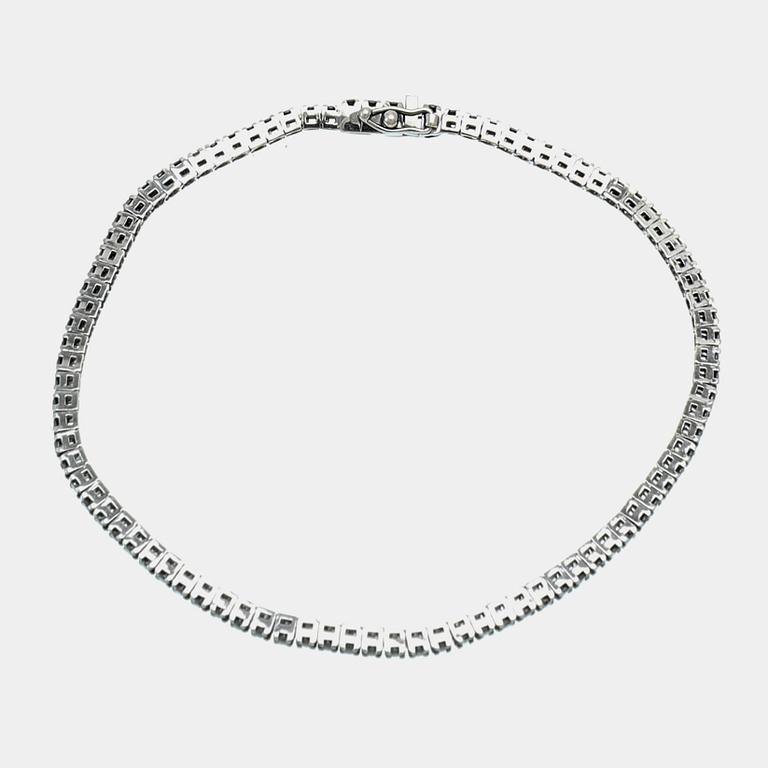 Lanza Carlo, tennis bracelet in 18K blackened white gold with round brilliant-cut black diamonds, Italy.