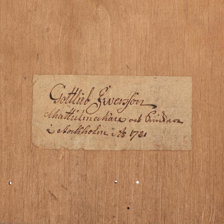 Bord, av Gottlieb Iwersson (mästare i Stockholm 1778-1813), signerat och daterat 1781, Gustavianskt.