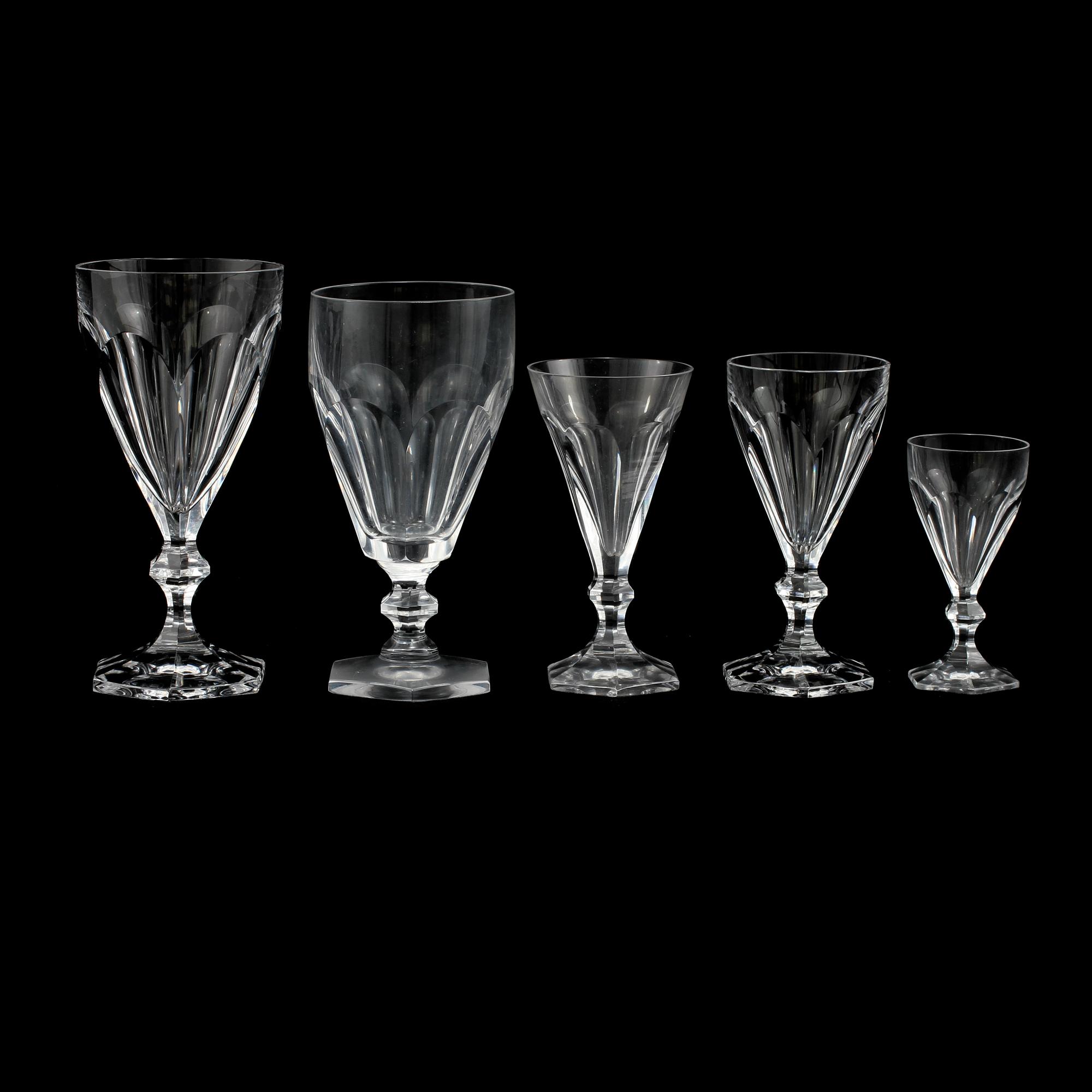 GLASSERVISDELAR, 50 st snarlika, delvis "Geraldine", Fritz Kallenberg, Boda, 1900-talets andra hälft.