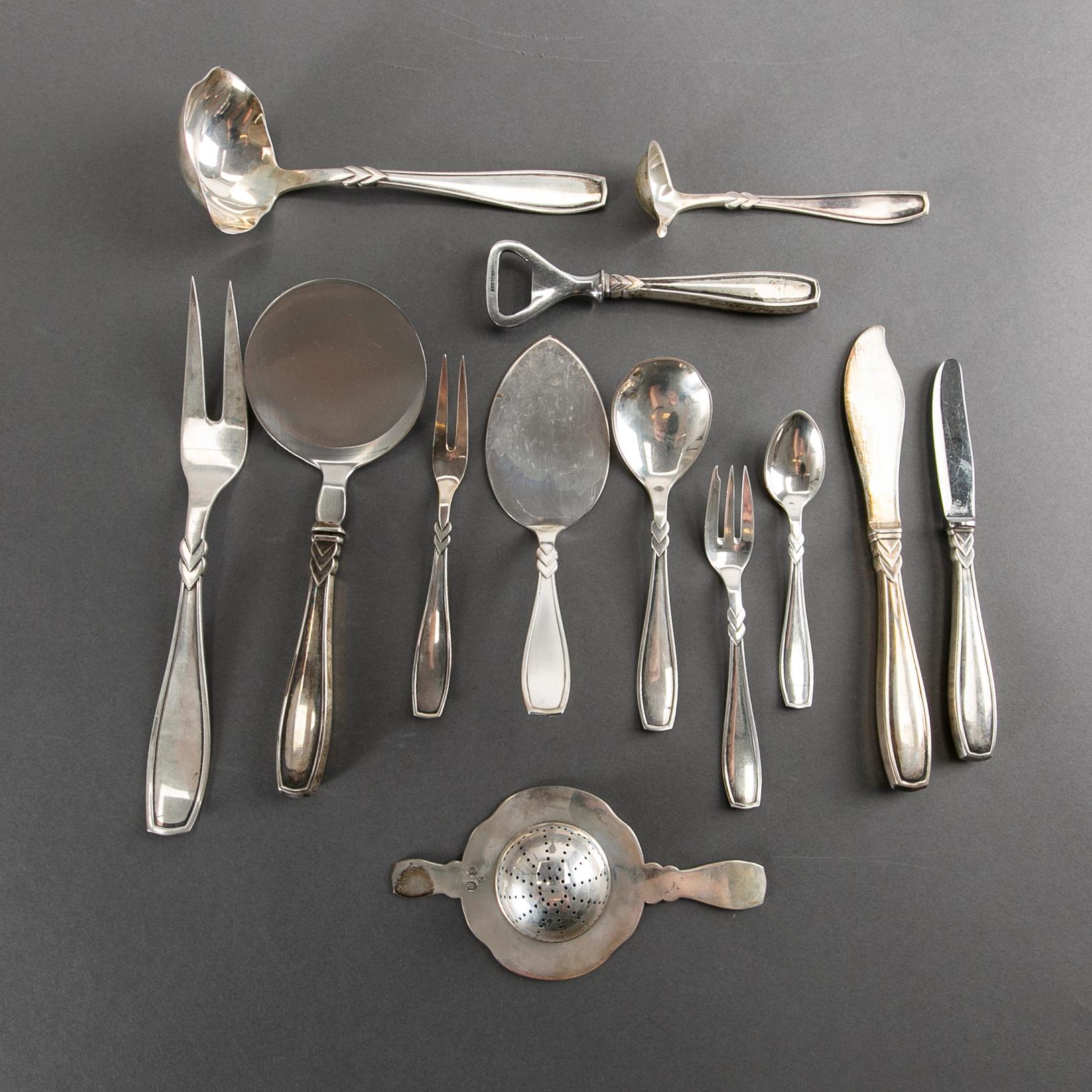 HORSENS SÖLVVARUFABRIK, 110 pcs, cutlery, silver, Denmark, mid 20th century.