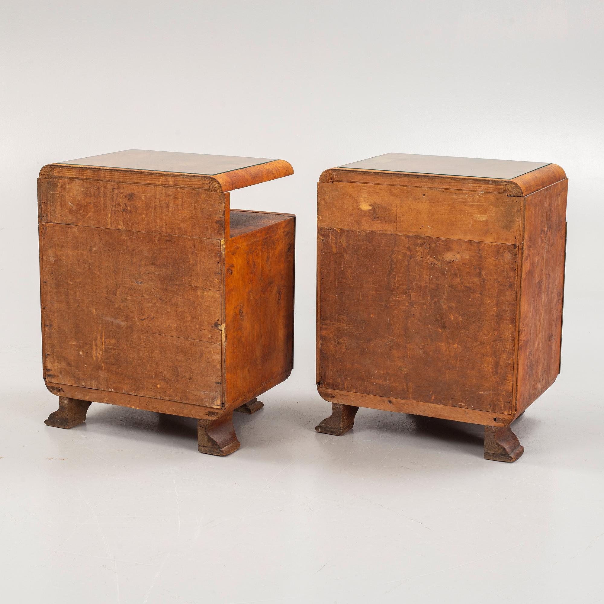 A pair of smoking tables, 1930's.