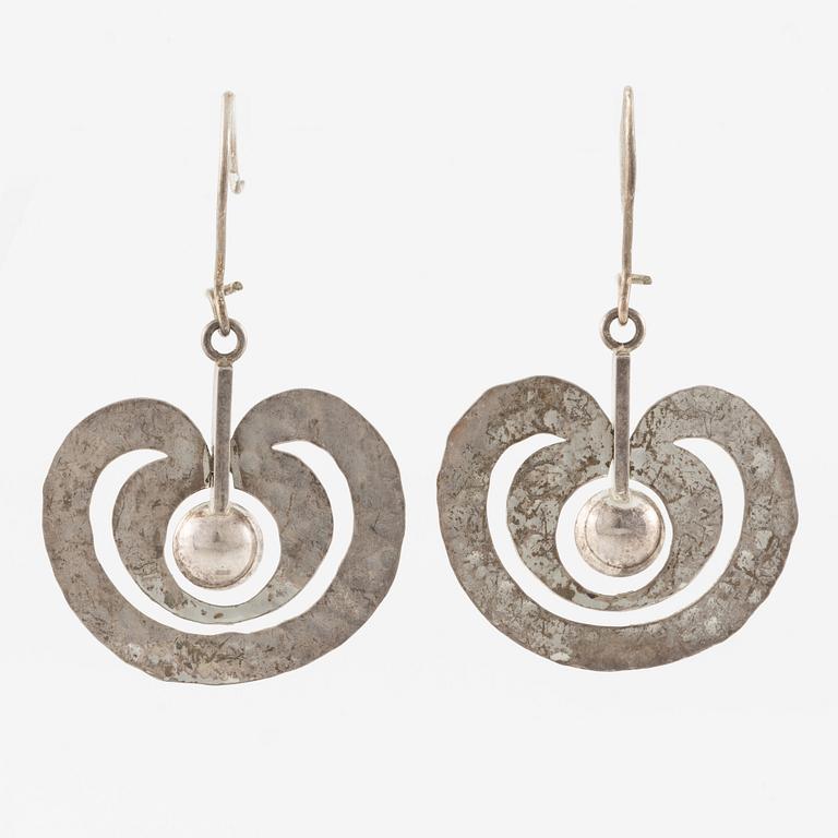 Tapio Wirkkala, earrings a pair, "Omena"/"Apple", silver.