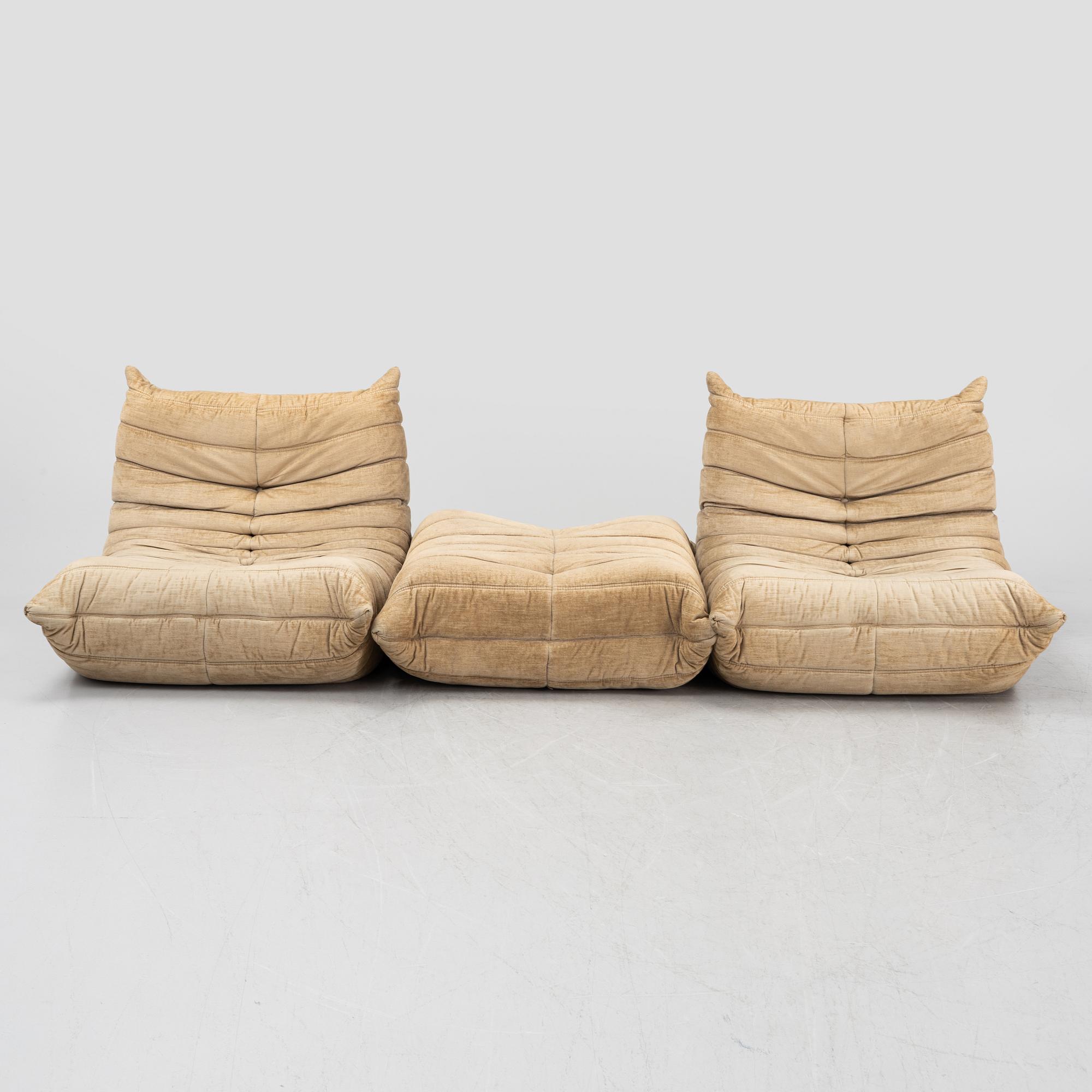 Michel Ducaroy, a 6-piece 'Togo' modular sofa, Ligne Roset, France.