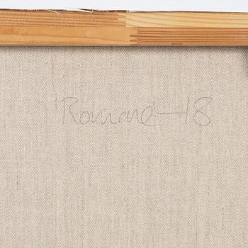 Anders Romare, signerad och daterad -18 a tergo. Akvarell och blyerts på duk.